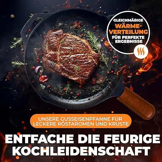 Tigaie din fontă 30cm BBQ Ben grill cu inductie antiaderent rezistent Tigaie din fontă 30cm BBQ Ben grill cu inductie antiaderent rezistent