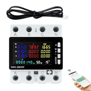 Contor de energie electrică, contor Wifi trifazat, contor de consum de energie 80A 220V,