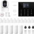 Sistem de alarmă wireless 4G XNY, sistem de alarmă WiFi pentru acasă cu cameră de securitate 1080p Pan/Tilt, senzori pentru uși și ferestre