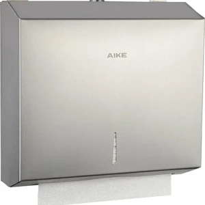 Dispenser de prosoape AIKE din oțel inoxidabil, 250 de coli, montat pe perete, pentru hârtie pliată în H2 și Z, dimensiune 27 x 10 cm
